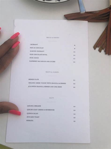 dior cafe miami menu prices|dior coffee shop miami.